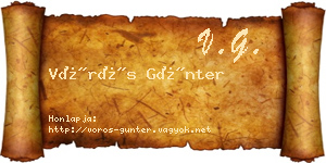 Vörös Günter névjegykártya