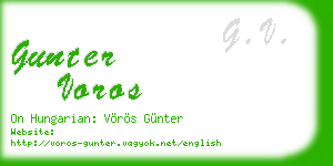 gunter voros business card